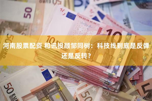 河南股票配资 和讯投顾邹同树：科技线到底是反弹还是反转？